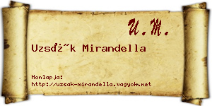 Uzsák Mirandella névjegykártya